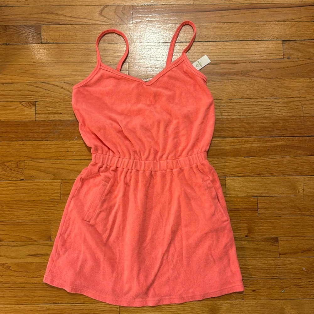Aerie Offline Pink Terry Cloth Summer Beach Cover Up Mini Dress size M NWT